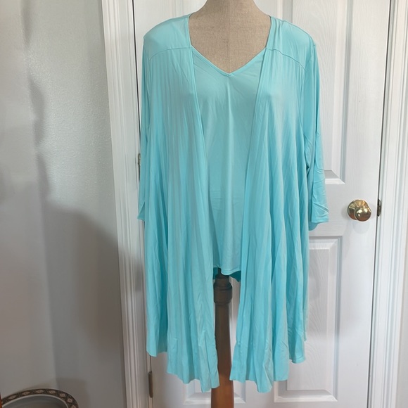 Attitudes by Renee 2 piece jacket & top Seaglass green women’s plus size 3X nwts - Picture 1 of 16